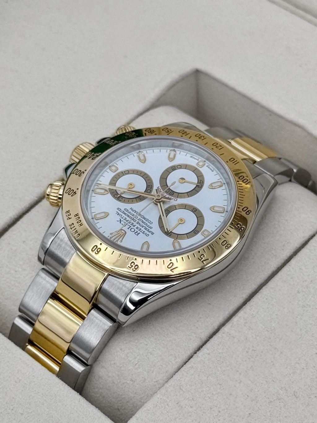 2001 Rolex Daytona 40mm 16523 Two-Tone White Dial
