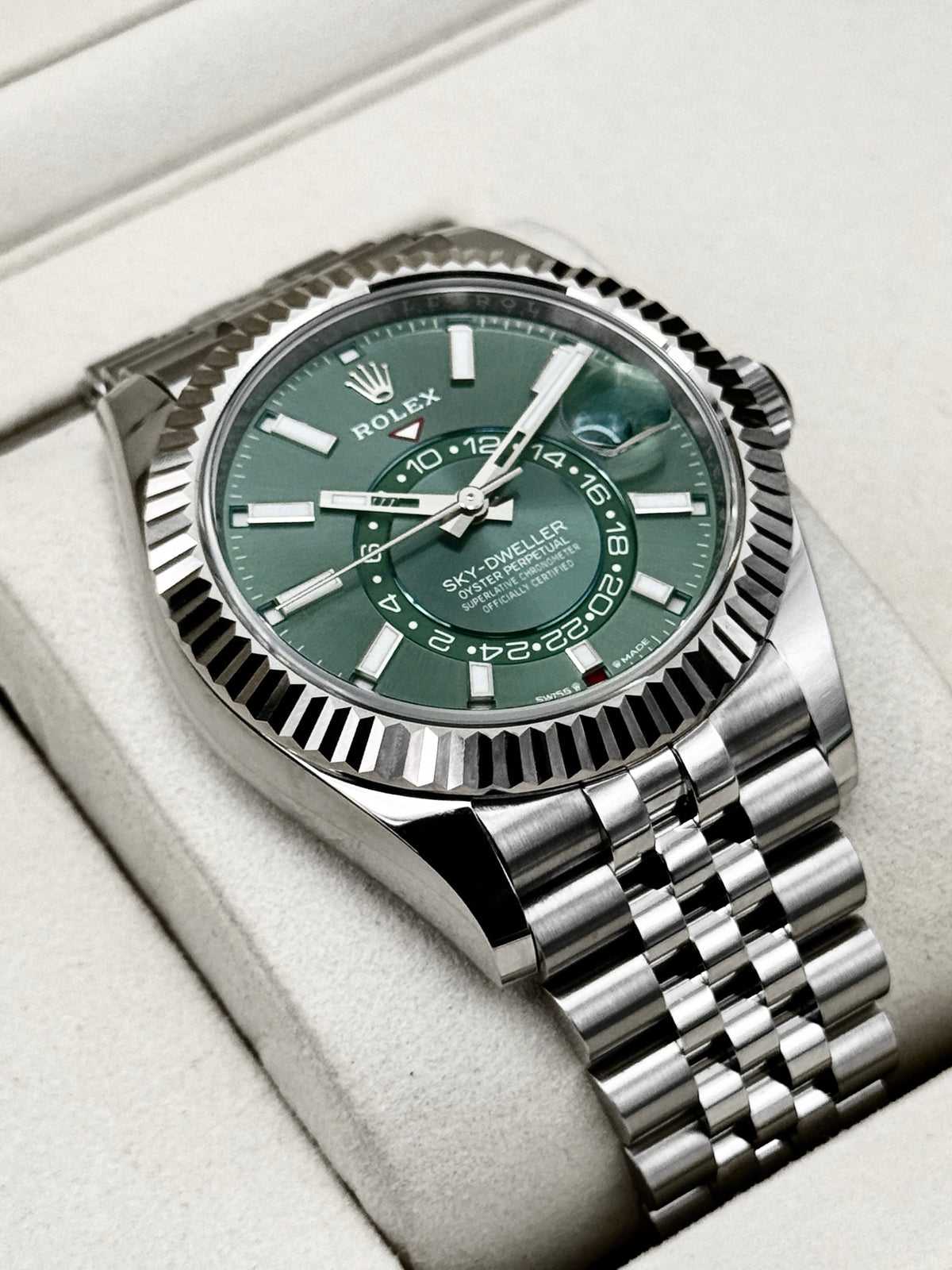 NEW 2026 Rolex Sky-Dweller 42mm 336934 Jubilee Green Dial (STICKERED)