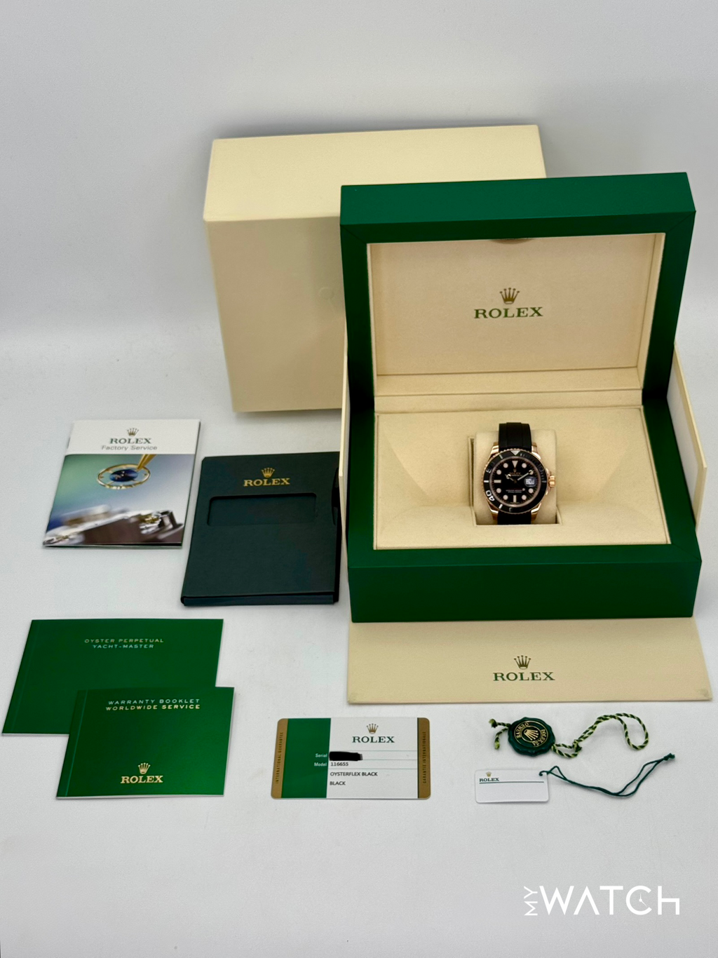 2016 Rolex Yacht-Master 40mm 116655 Rose Gold Oysterflex Black Dial