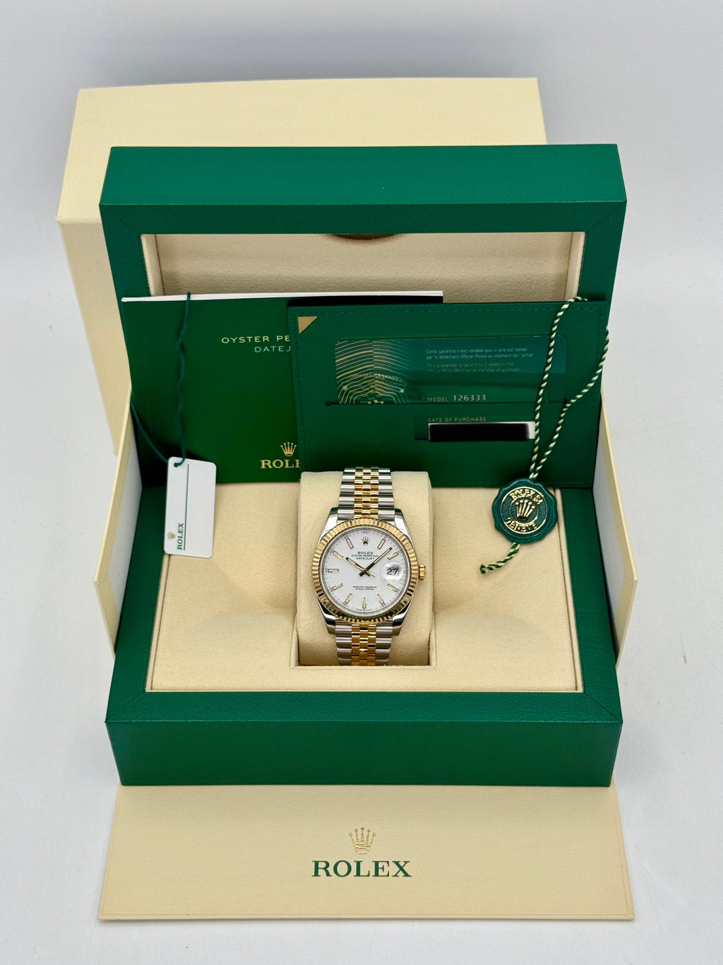 2020 Rolex Datejust 41mm 126333 Two-Tone Jubilee White Dial