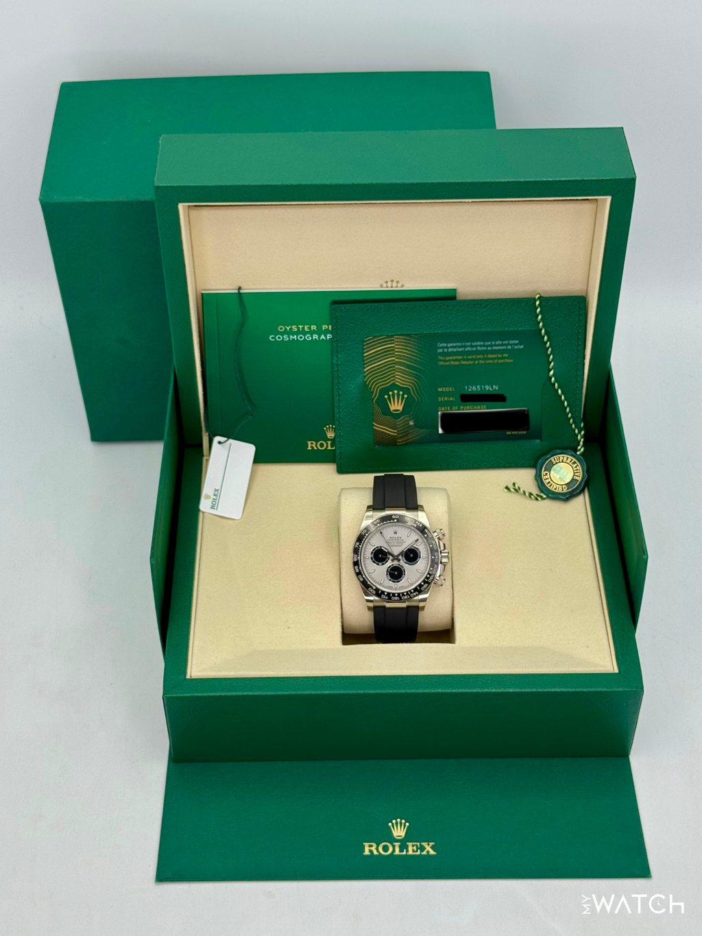 2025 Rolex Daytona 40mm 126519LN White Gold Oysterflex Silver Ghost Dial