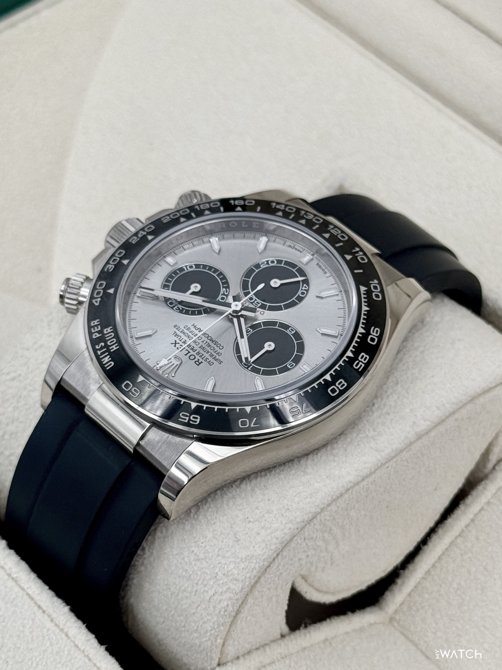 2024 Rolex Daytona 40mm 126519LN White Gold Oysterflex Silver Ghost Dial