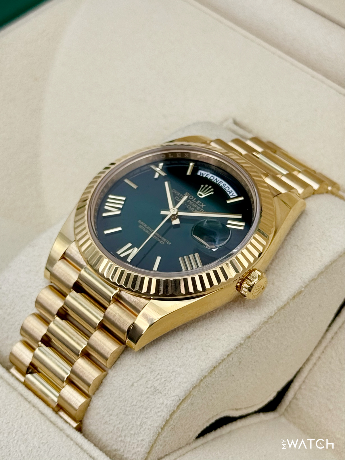 2024 Rolex Day-Date 40mm 228238 Presidential Green Ombre Dial