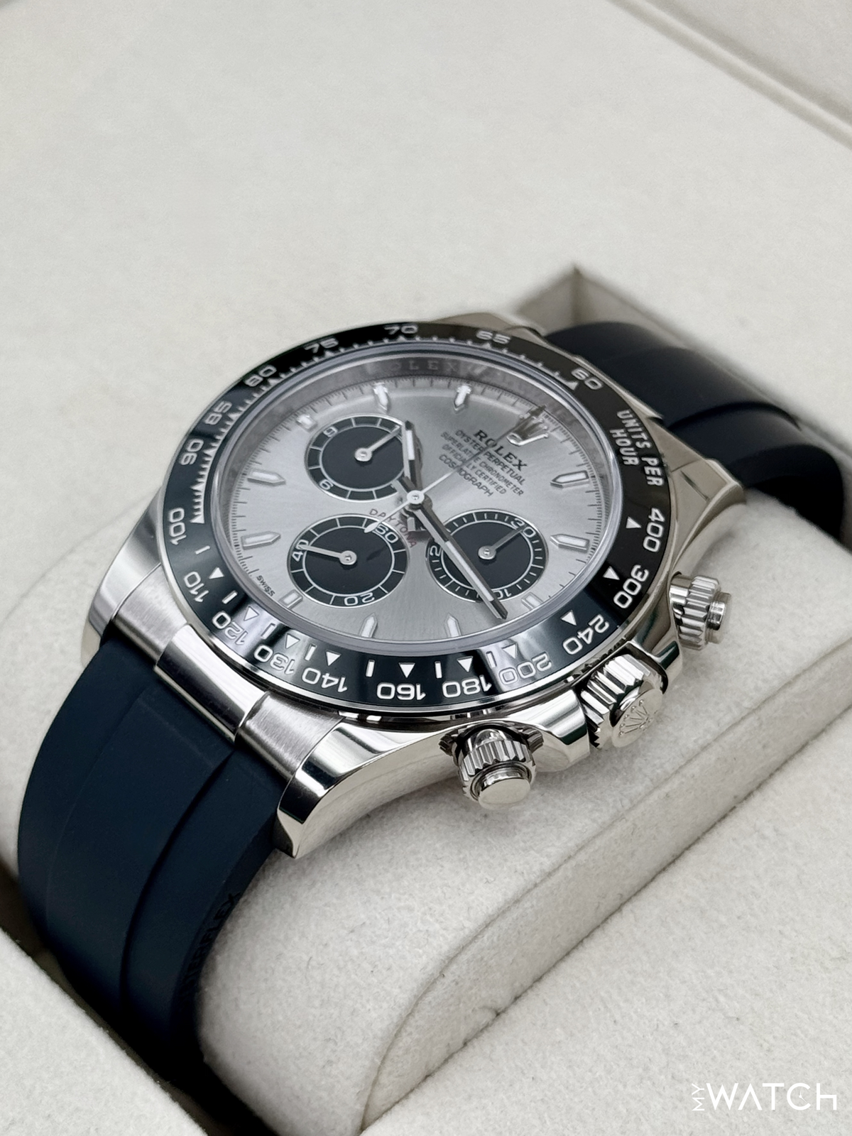 2025 Rolex Daytona 40mm 126519LN White Gold Oysterflex Silver Ghost Dial