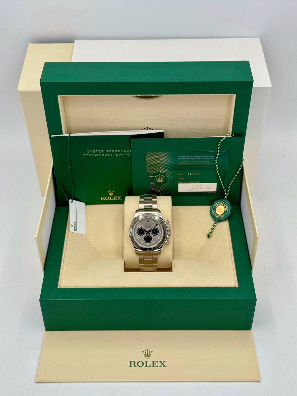 2021 Rolex Daytona "Ghost" 40mm 116509 White Gold Silver Dial