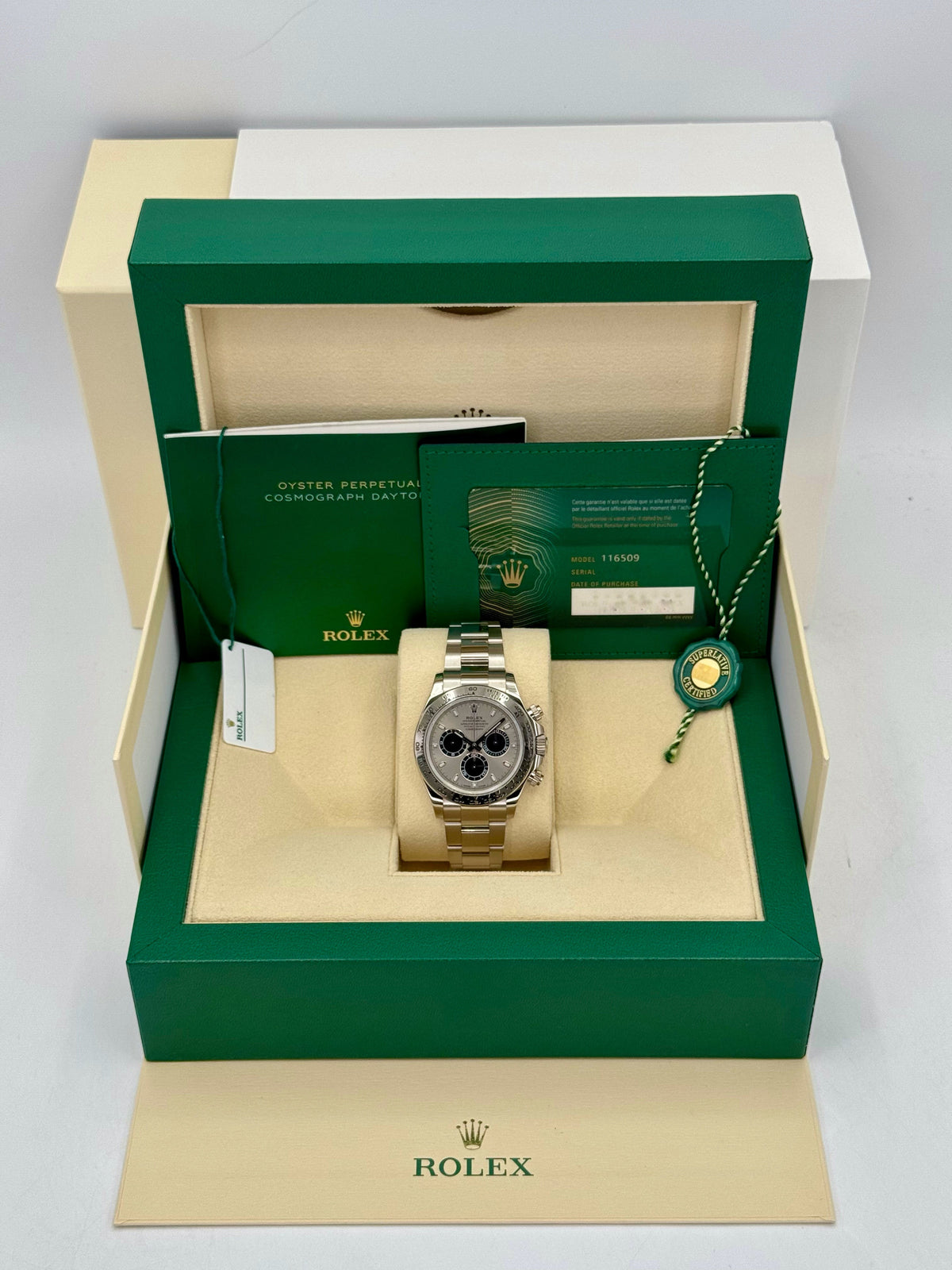 2021 Rolex Daytona "Ghost" 40mm 116509 White Gold Silver Dial