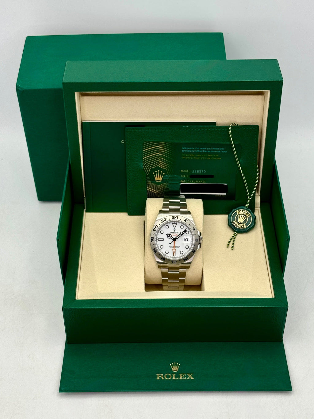 NEW 2026 Rolex Explorer II 42mm 226570 Stainless Steel Polar White Dial