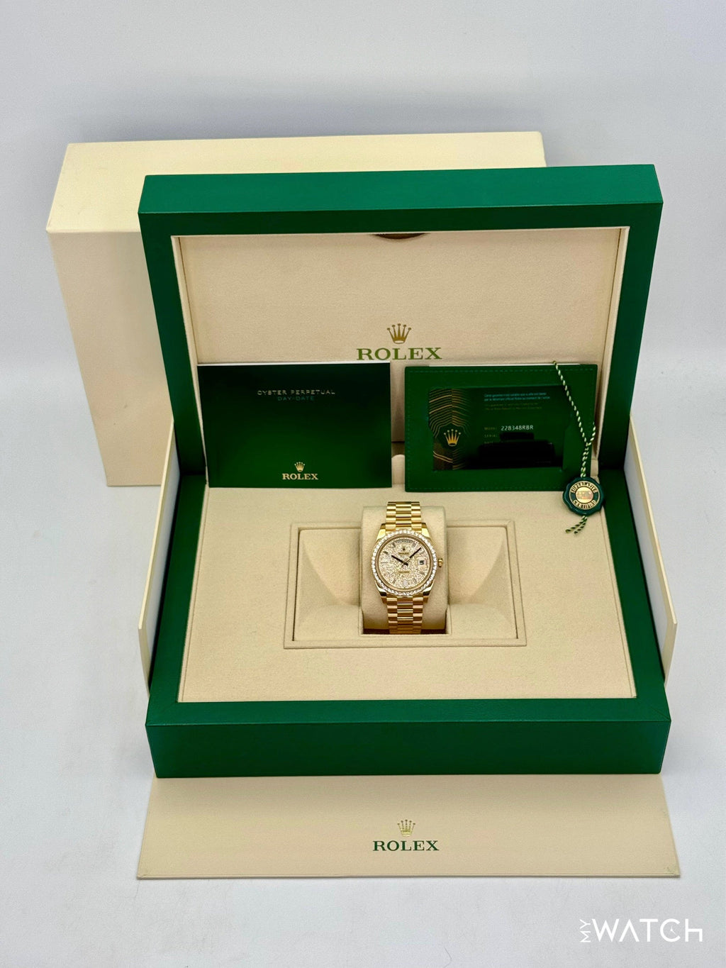 2024 Rolex Day-Date 40mm 228348RBR Diamond Paved Dial