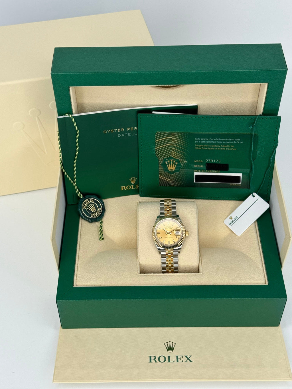 NEW 2025 Rolex Lady Datejust 28mm 279173 Jubilee Champagne Dial