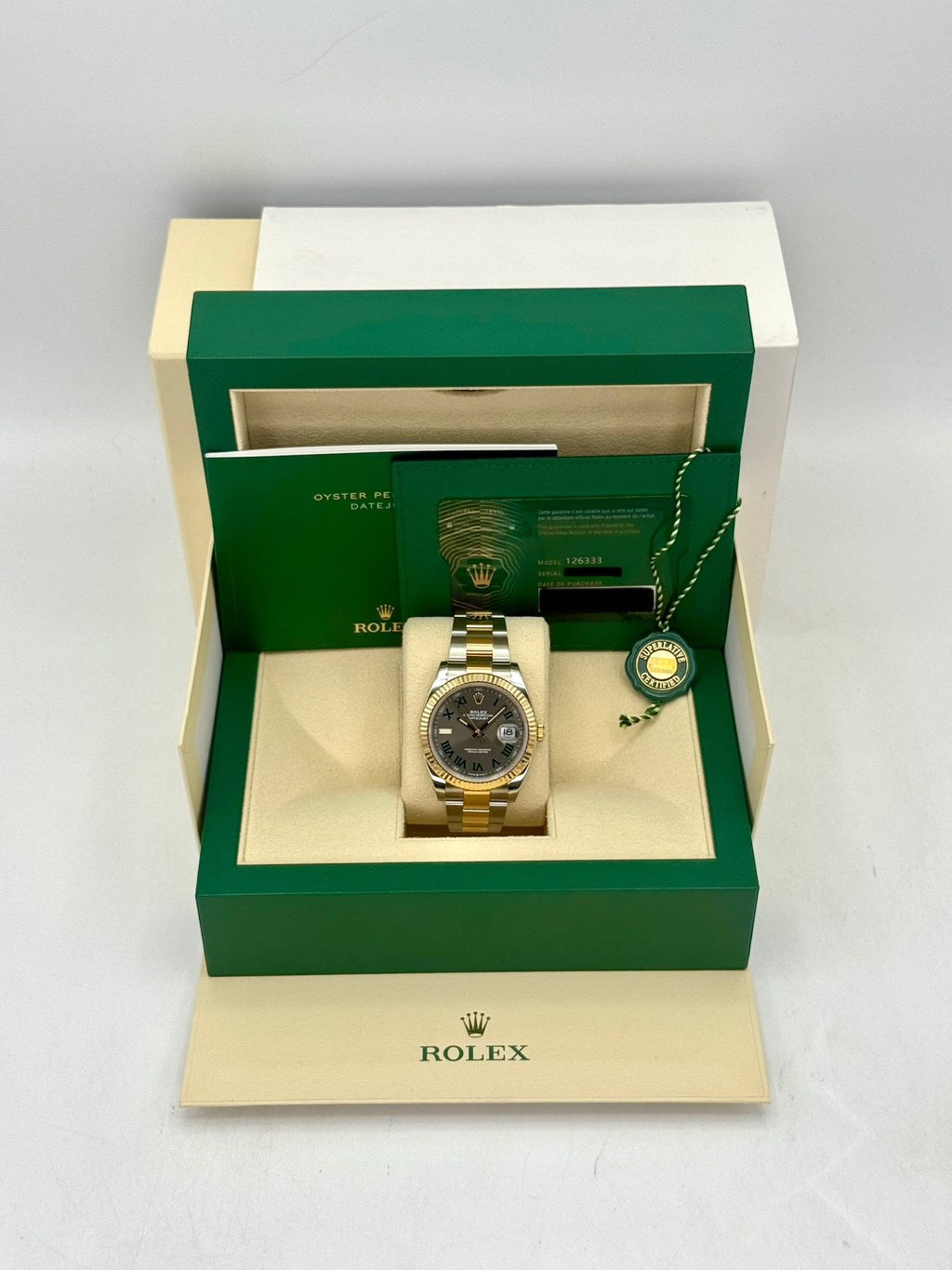 2022 Rolex Datejust 41mm 126333 Two-Tone Oyster Wimbledon Dial