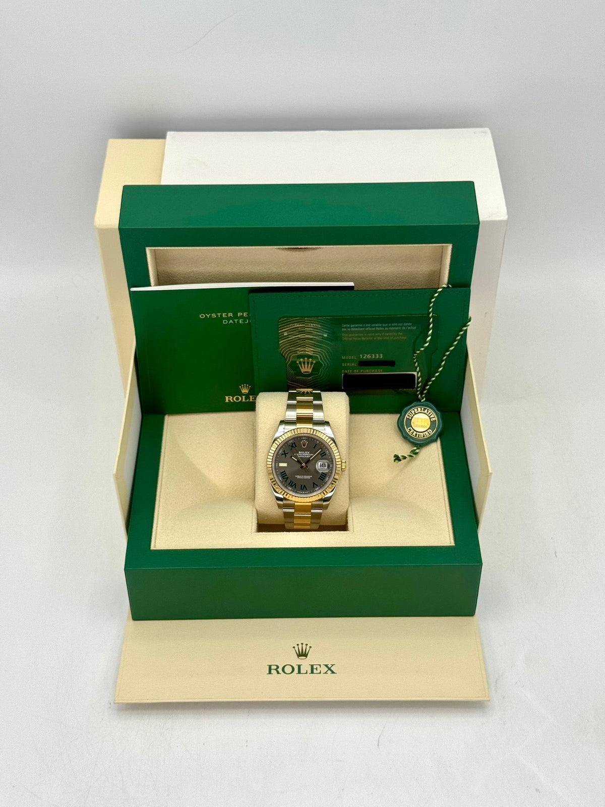 2022 Rolex Datejust 41mm 126333 Two-Tone Oyster Wimbledon Dial