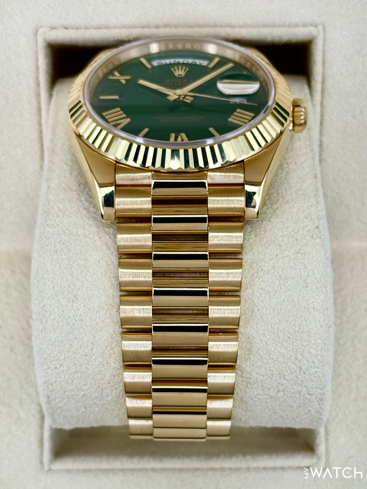 2022 Rolex Day-Date 40mm 228238 Presidential Green Dial
