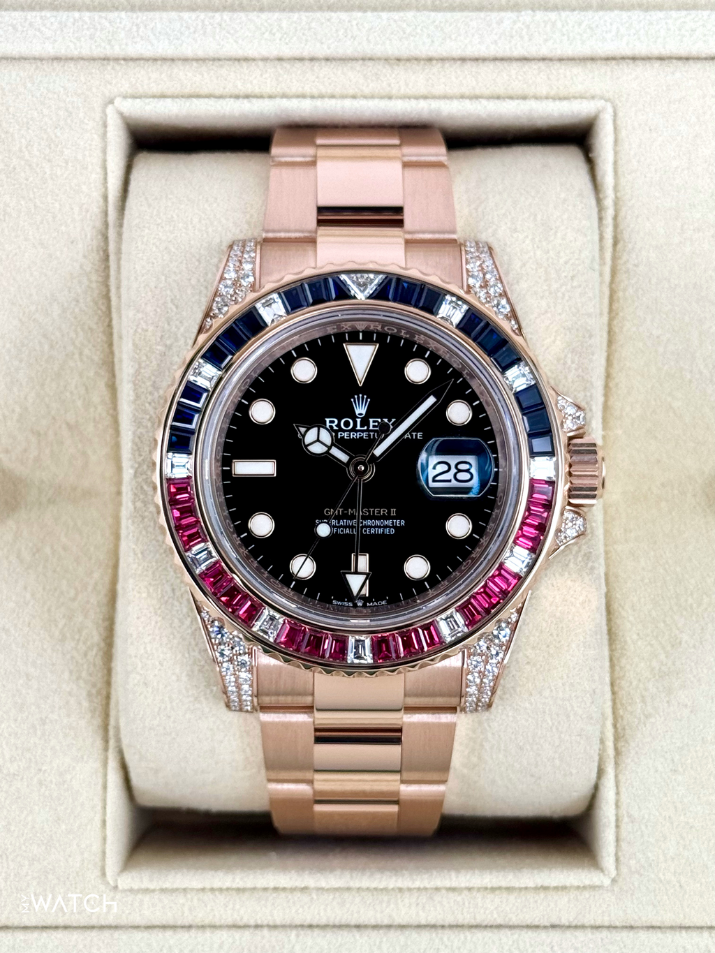 Rolex GMT-Master II 126755SARU Rose Gold Sapphire and Ruby