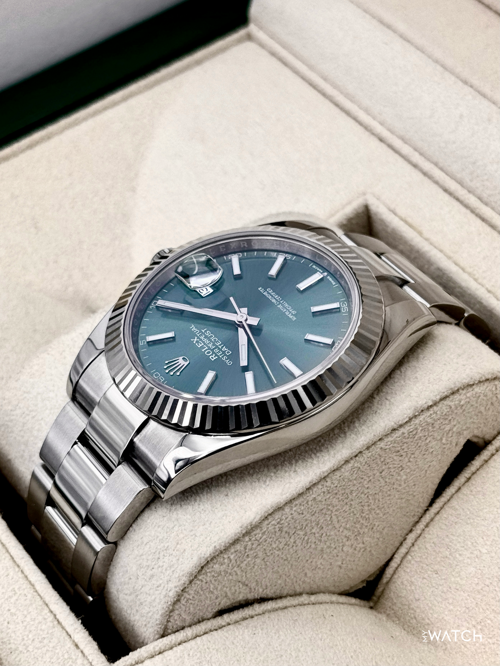 2022 Rolex Datejust 41mm 126334 Stainless Steel Oyster Mint Green Dial