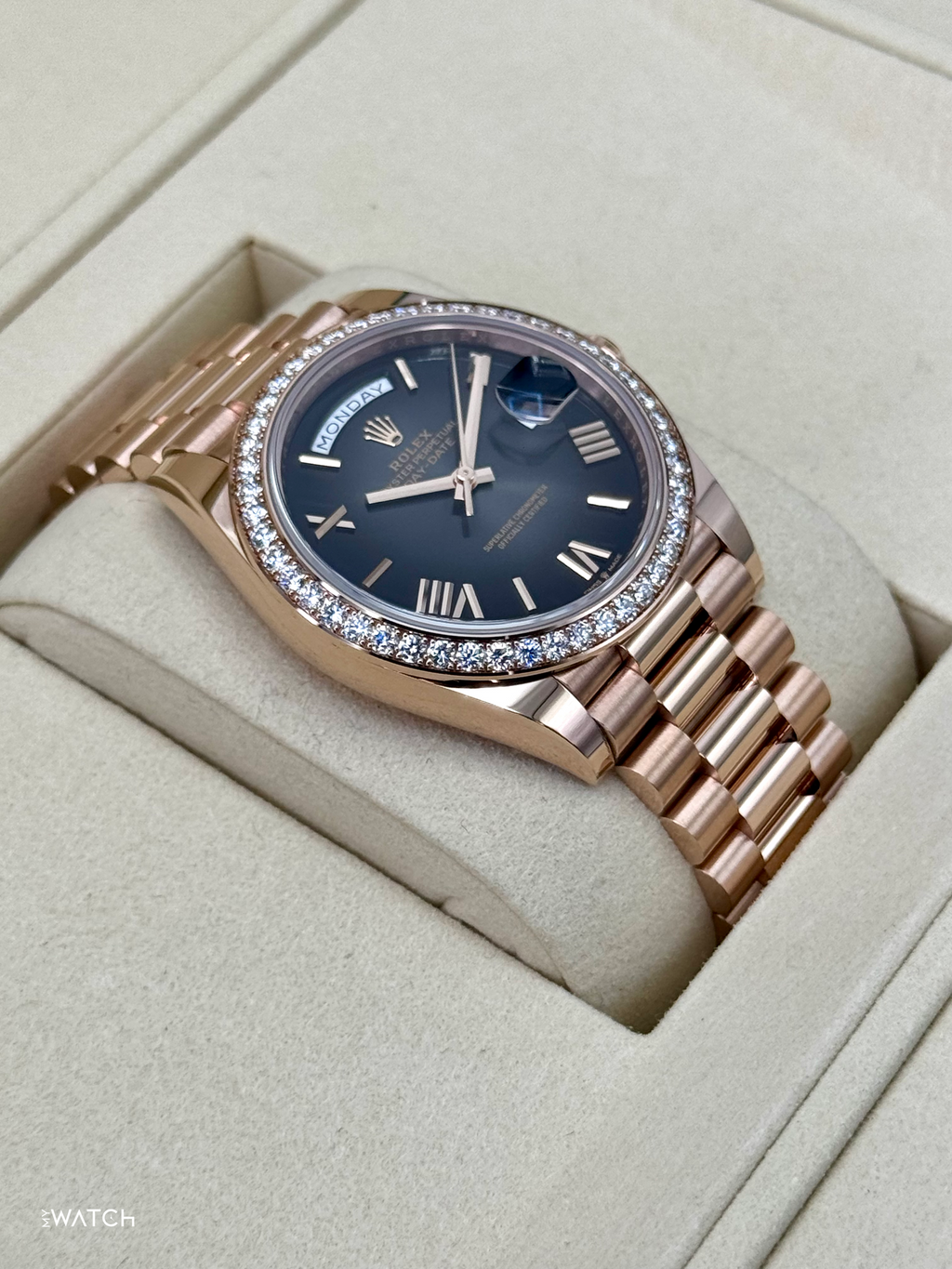 NEW 2025 Rolex Day-Date 40mm 228345RBR Rose Gold Slate Ombre Dial
