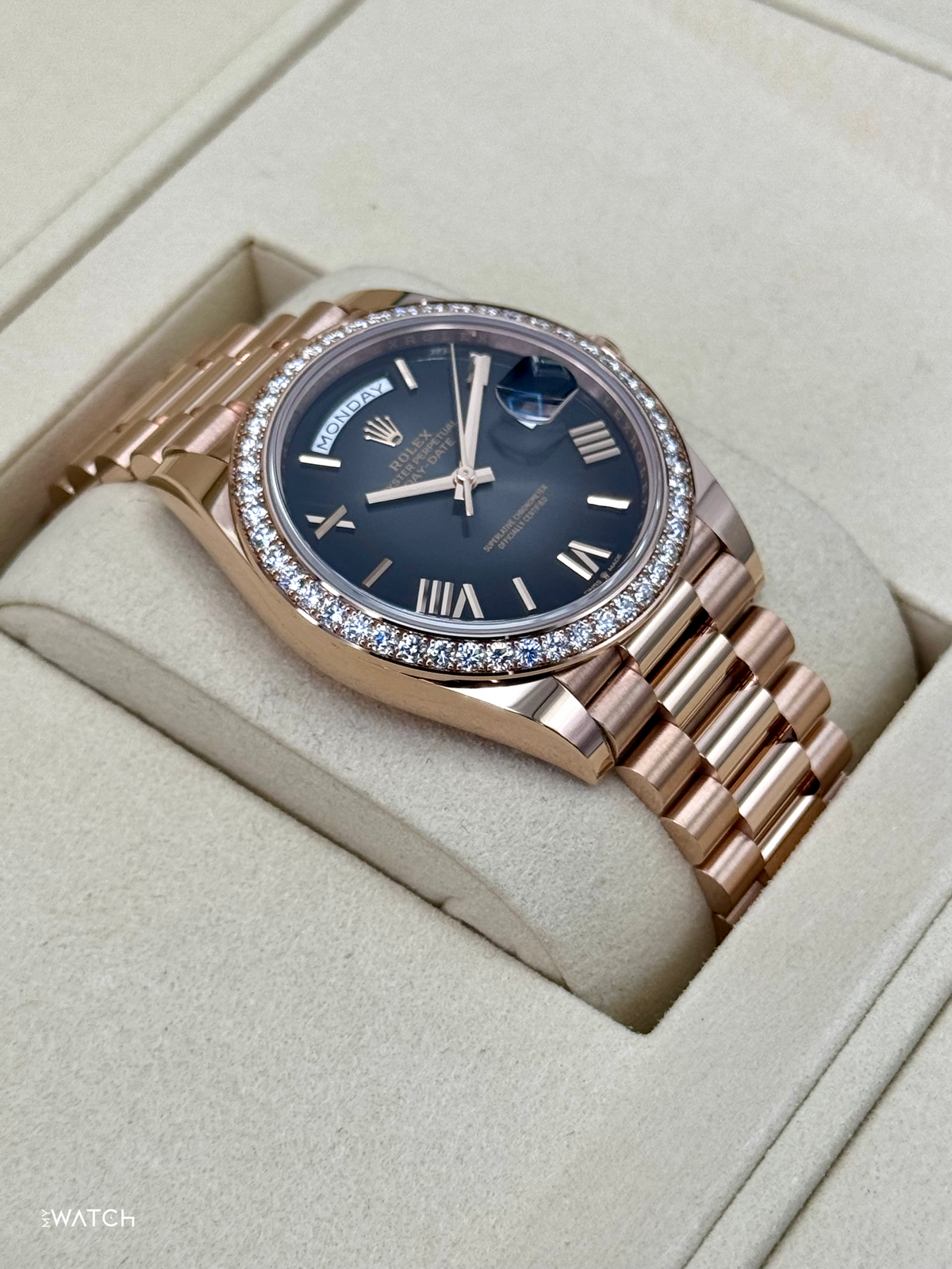 NEW 2025 Rolex Day-Date 40mm 228345RBR Rose Gold Slate Ombre Dial
