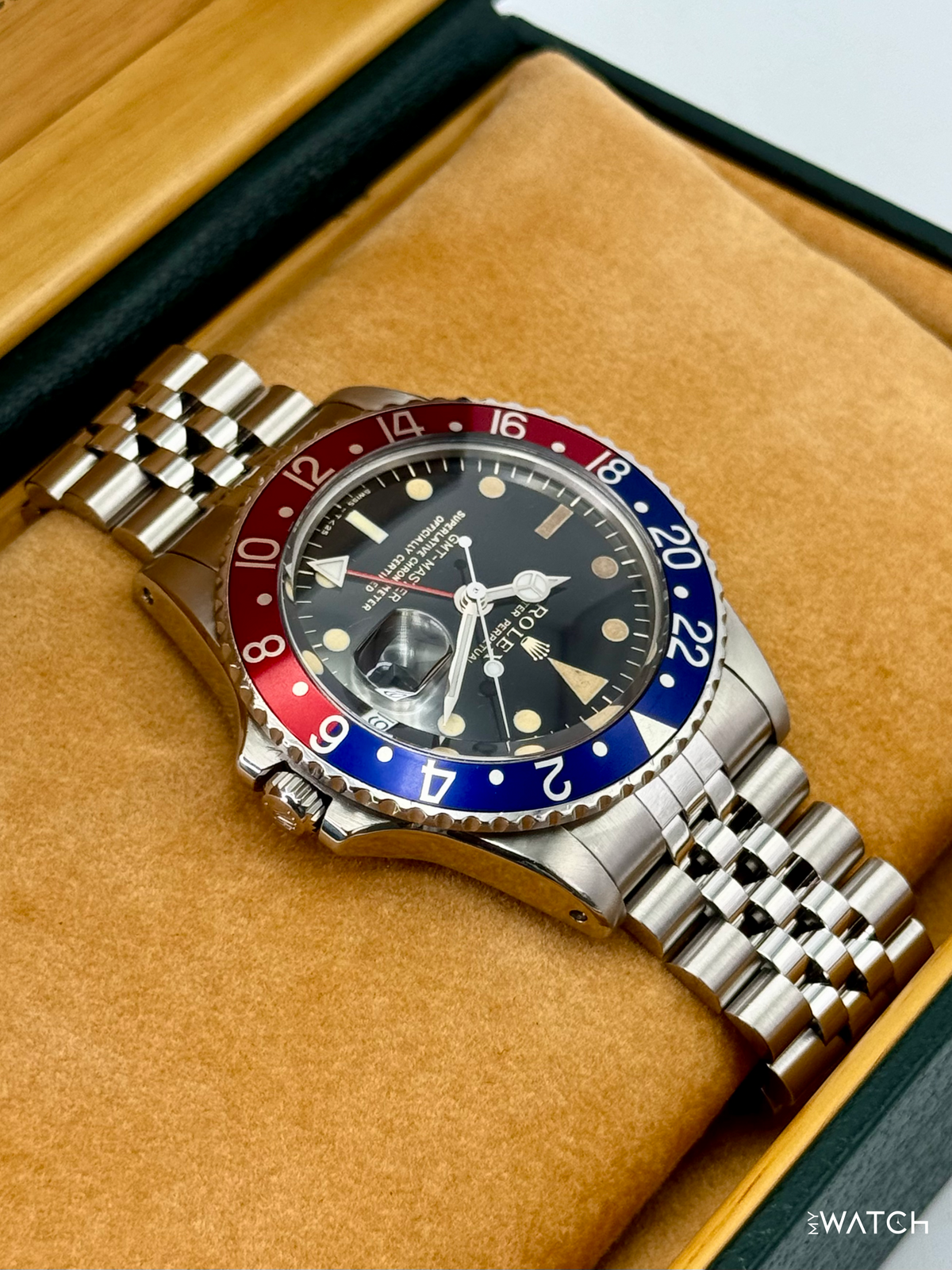 1966 Rolex GMT-Master "Pepsi" 40mm 1675 Stainless Steel Jubilee Black Dial (RSC Card)