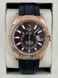 NEW 2026 Rolex Sky-Dweller 42mm 336235 Rose Gold Oysterflex Chocolate Dial (STICKERED)