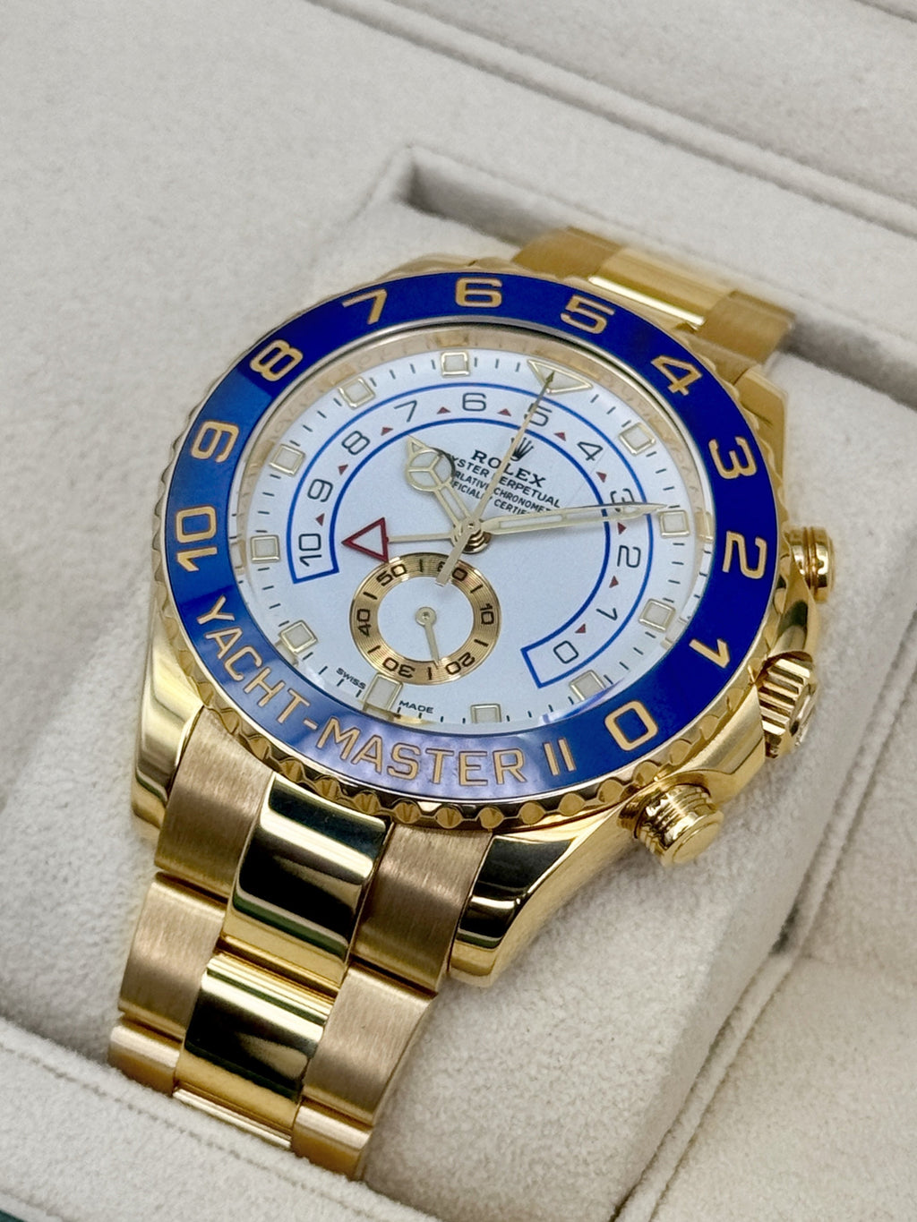 2023 Rolex Yacht-Master II 44mm 116688 18K Yellow Gold White Dial