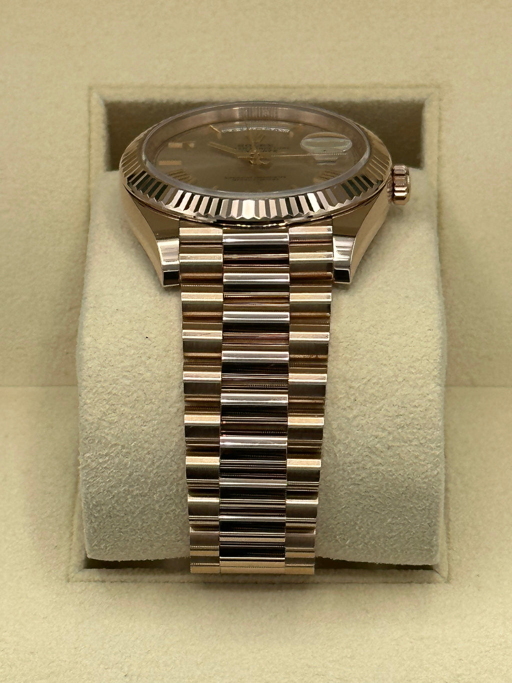 NEW 2023 Rolex Day-Date 40mm 228235 Presidential Rose Gold Sundust Dial