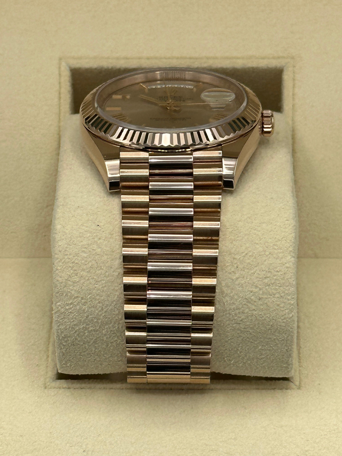 NEW 2023 Rolex Day-Date 40mm 228235 Presidential Rose Gold Sundust Dial