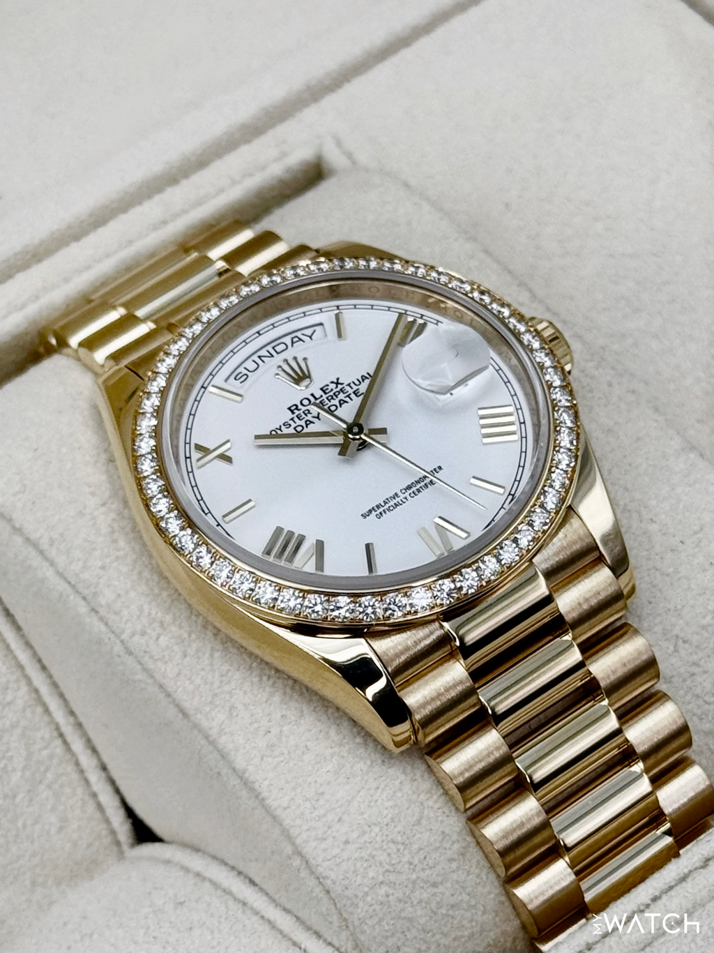 2024 Rolex Day-Date 36mm 128348RBR Presidential Yellow Gold White Dial