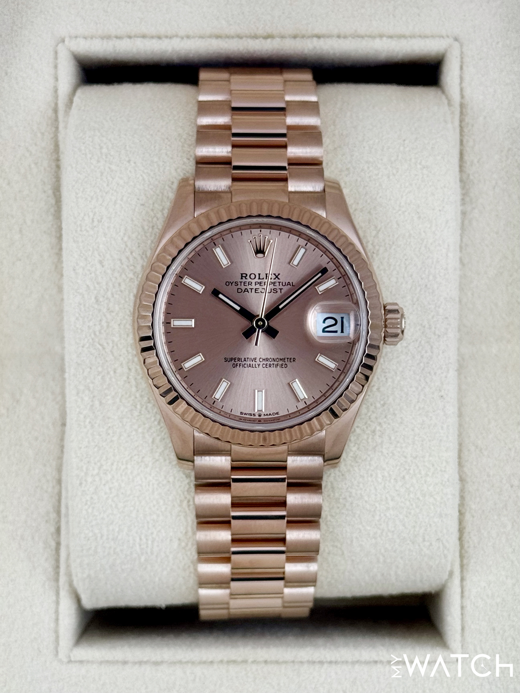 Rolex Ladies Datejust 31mm 278275 Rose Gold Rose Dial