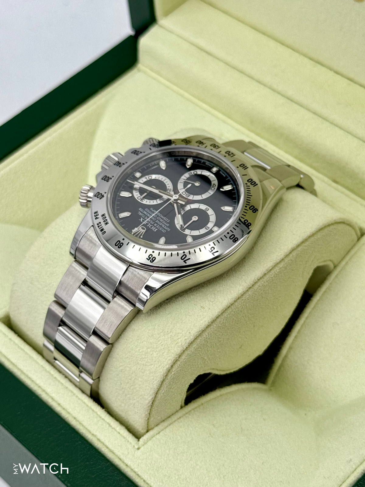 2013 Rolex Daytona 40mm 116520 Stainless Steel Black Dial
