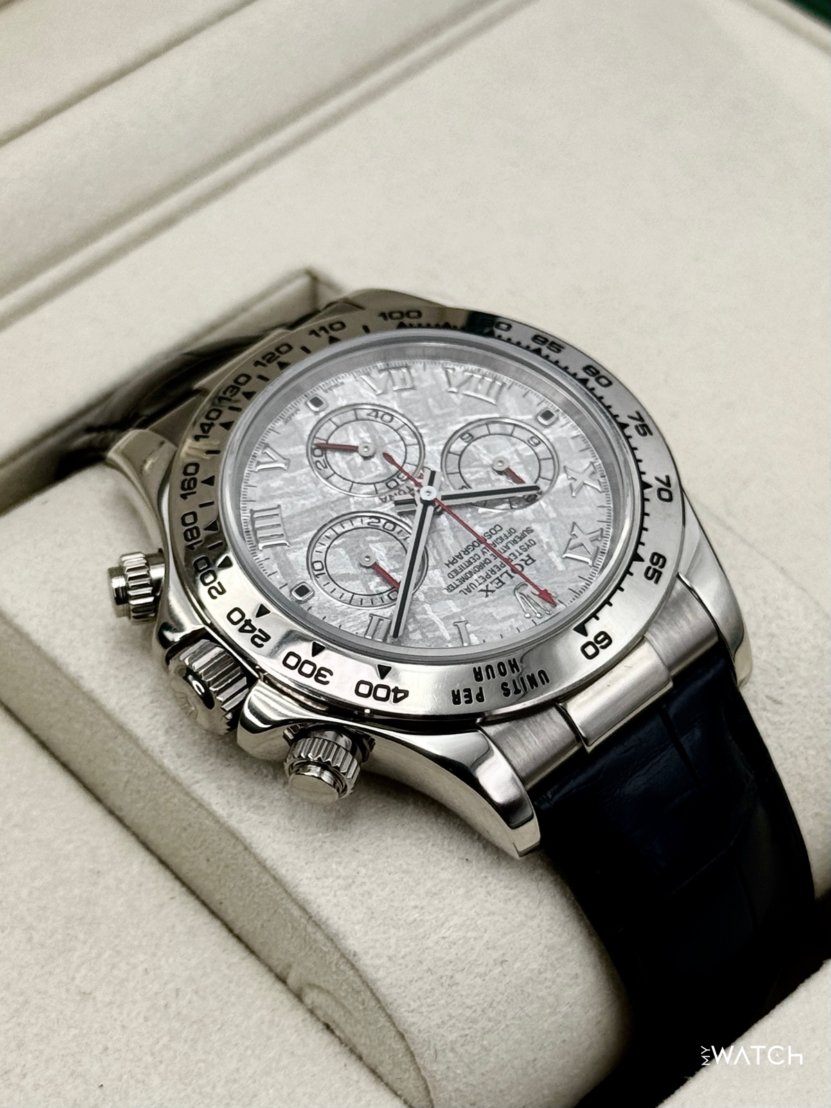 2002 Rolex Daytona 40mm 116519 White Gold Meteorite Dial