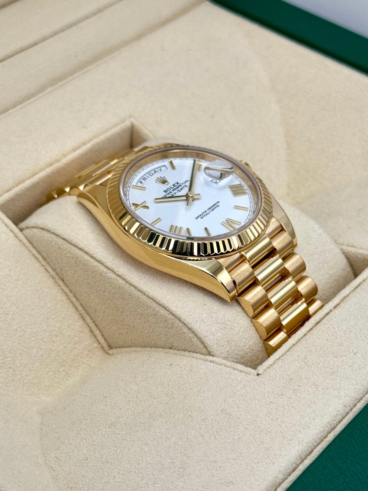 2022 Rolex Day-Date 40mm 228238 Presidential White Dial
