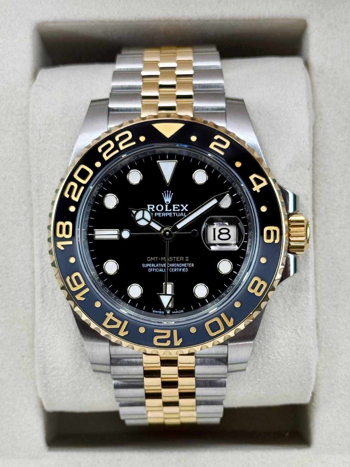 2025 Rolex GMT-Master II 40mm 126713GRNR Two-Tone Jubilee