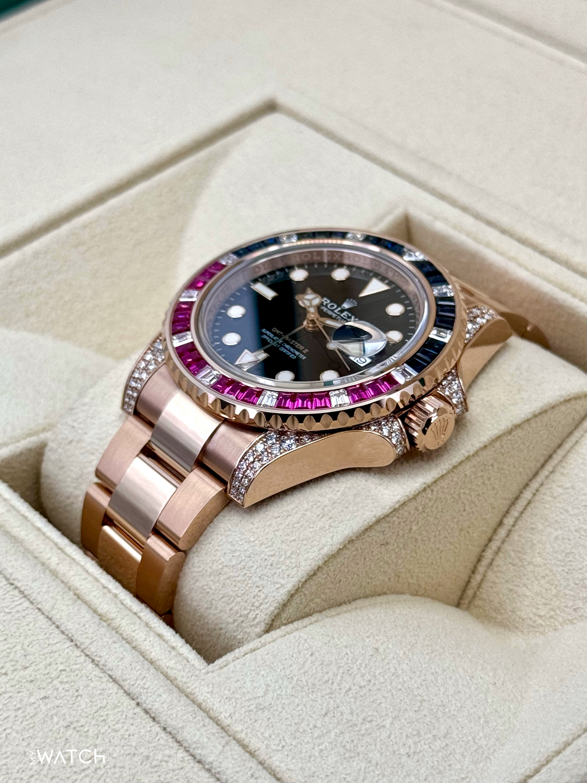 NOS 2021 Rolex GMT-Master II 40mm 126755SARU Pepsi Rose Gold Sapphire Ruby