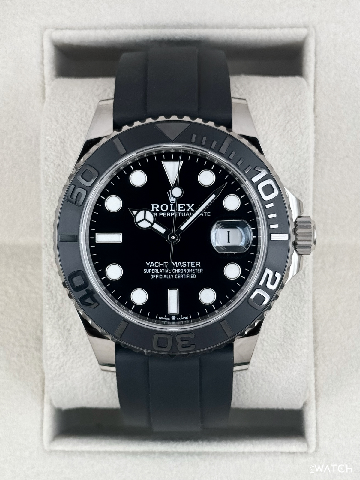 2022 Rolex Yacht-Master 42mm 226659 White Gold Oysterflex Black Dial