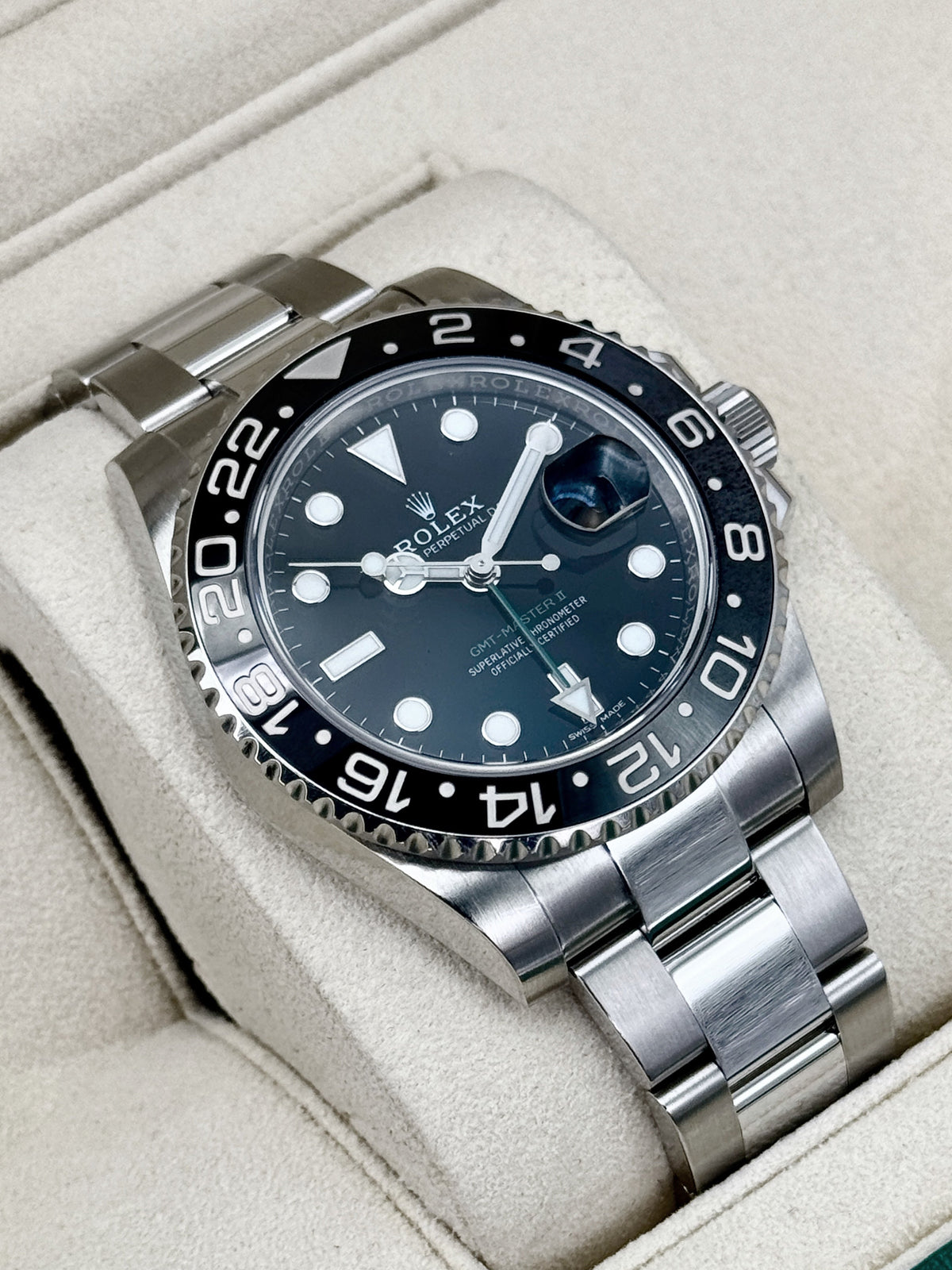 2018 Rolex GMT-Master II 40mm 116710LN Stainless Steel Black Dial