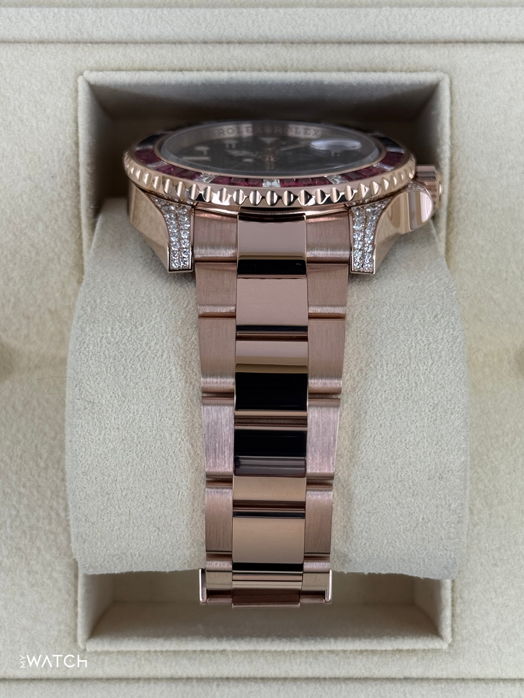 2021 Rolex GMT-Master II 40mm 126755SARU Rose Gold Sapphire and Ruby