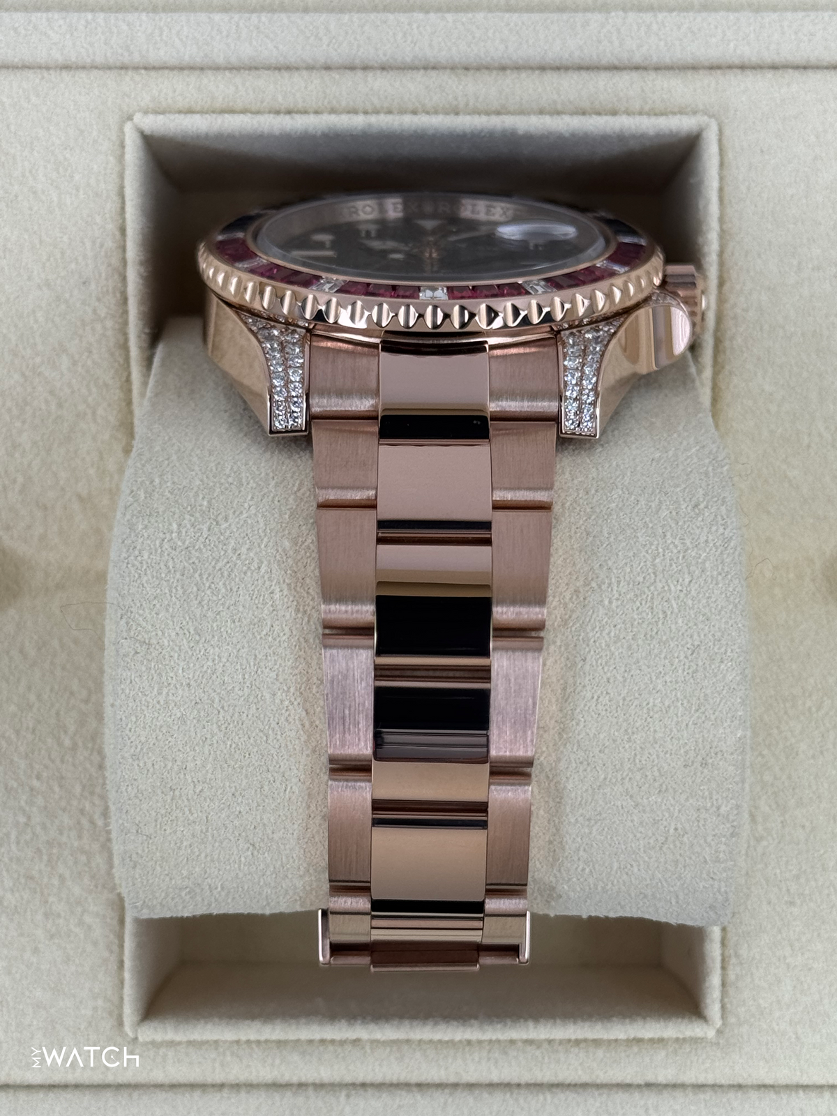 2021 Rolex GMT-Master II 40mm 126755SARU Rose Gold Sapphire and Ruby
