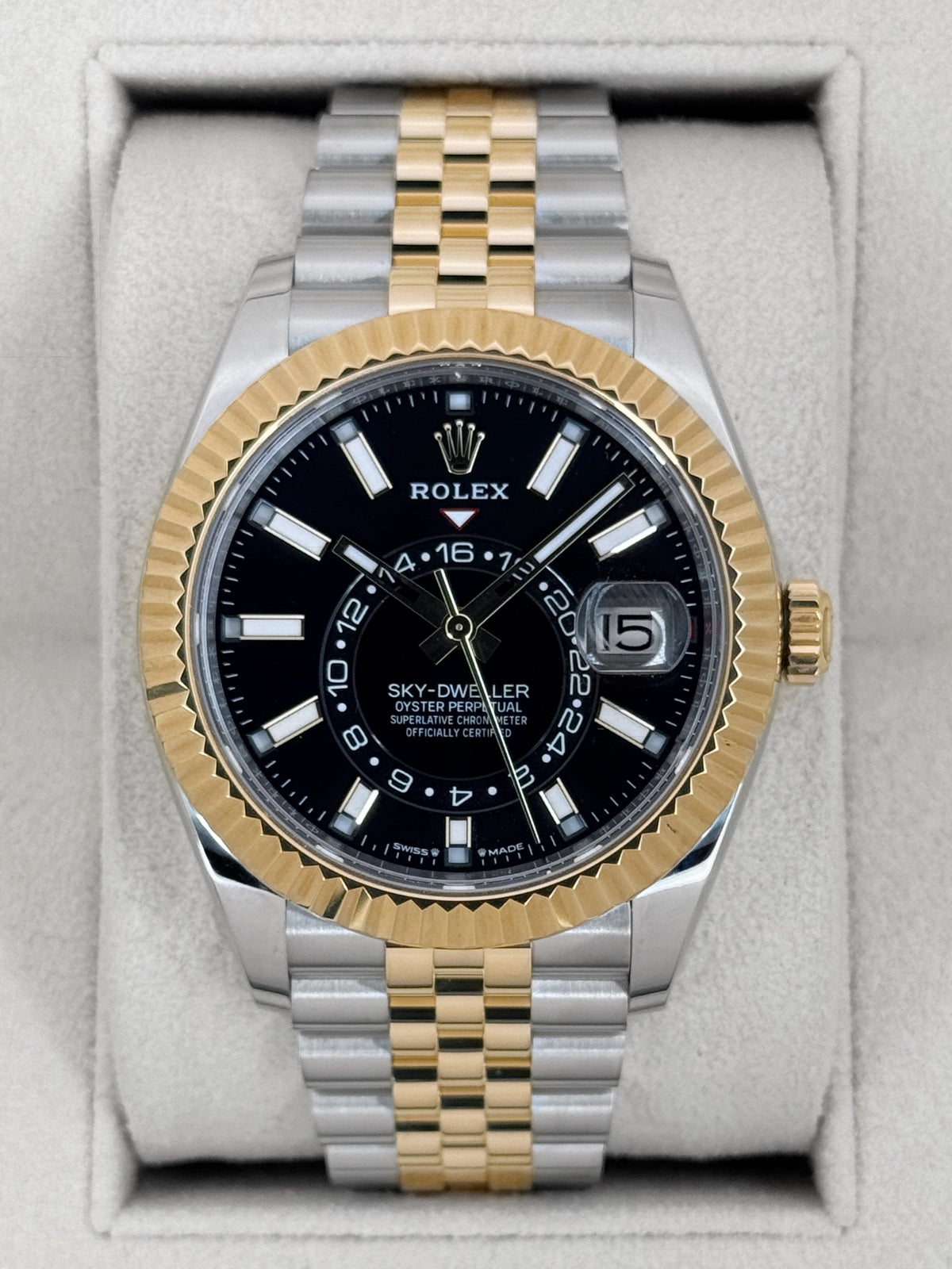 2025 Rolex Sky-Dweller 42mm 336933 Two-Tone Jubilee Black Dial