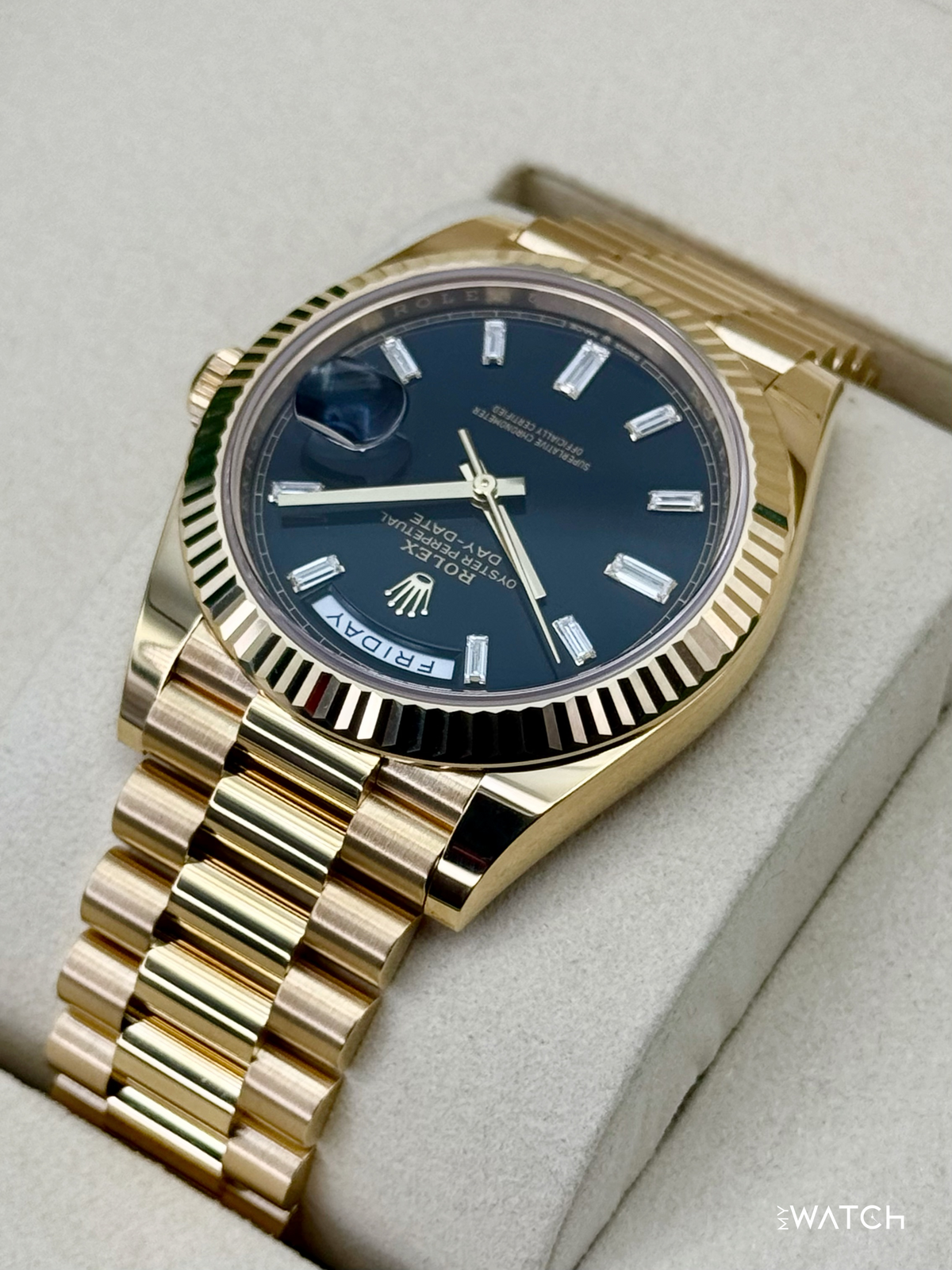 NEW 2026 Rolex Day-Date 40mm 228238 Yellow Gold Black Diamond Dial