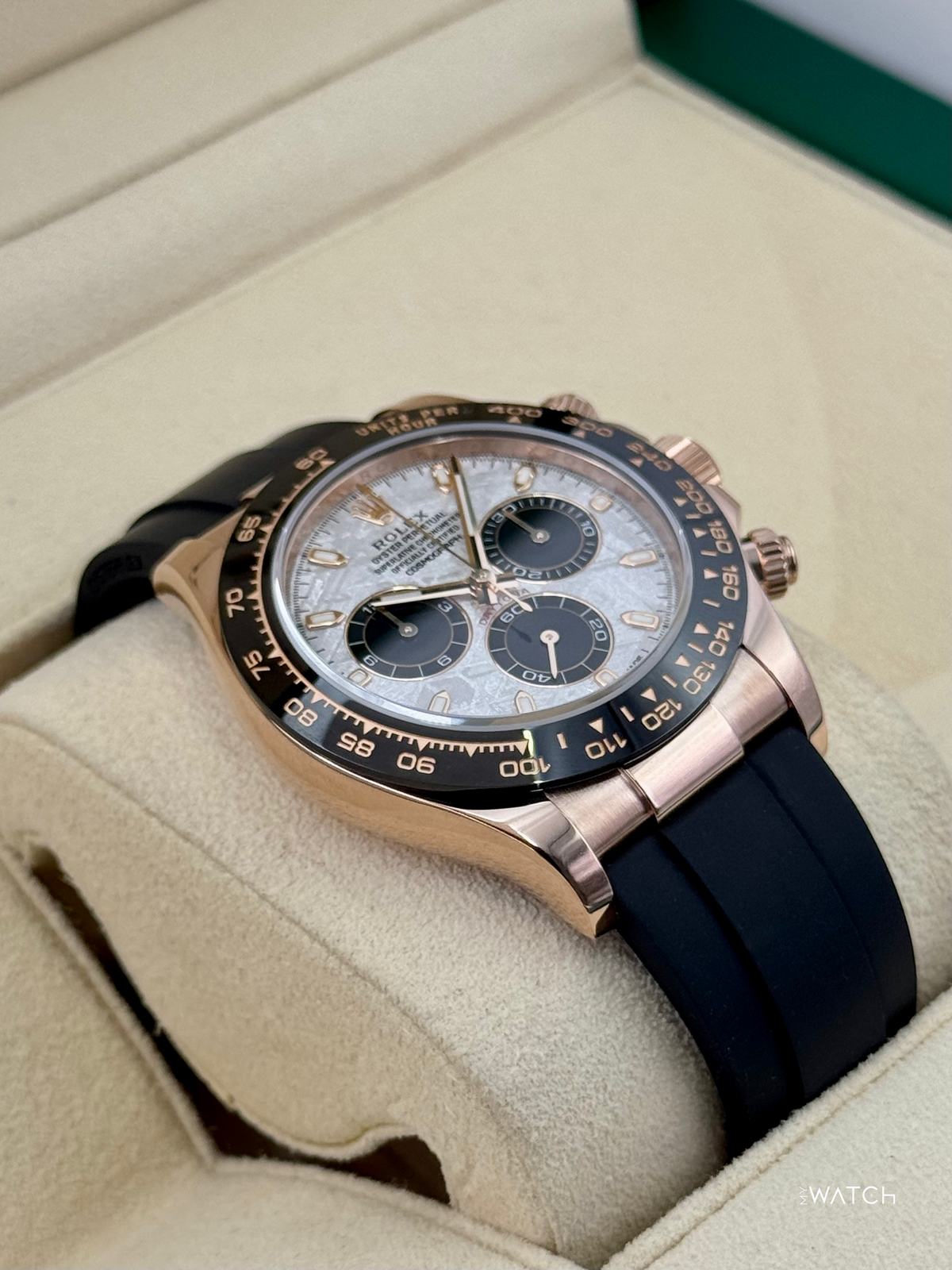 2022 Rolex Daytona 40mm 116515LN Rose Gold Oysterflex Meteorite Dial