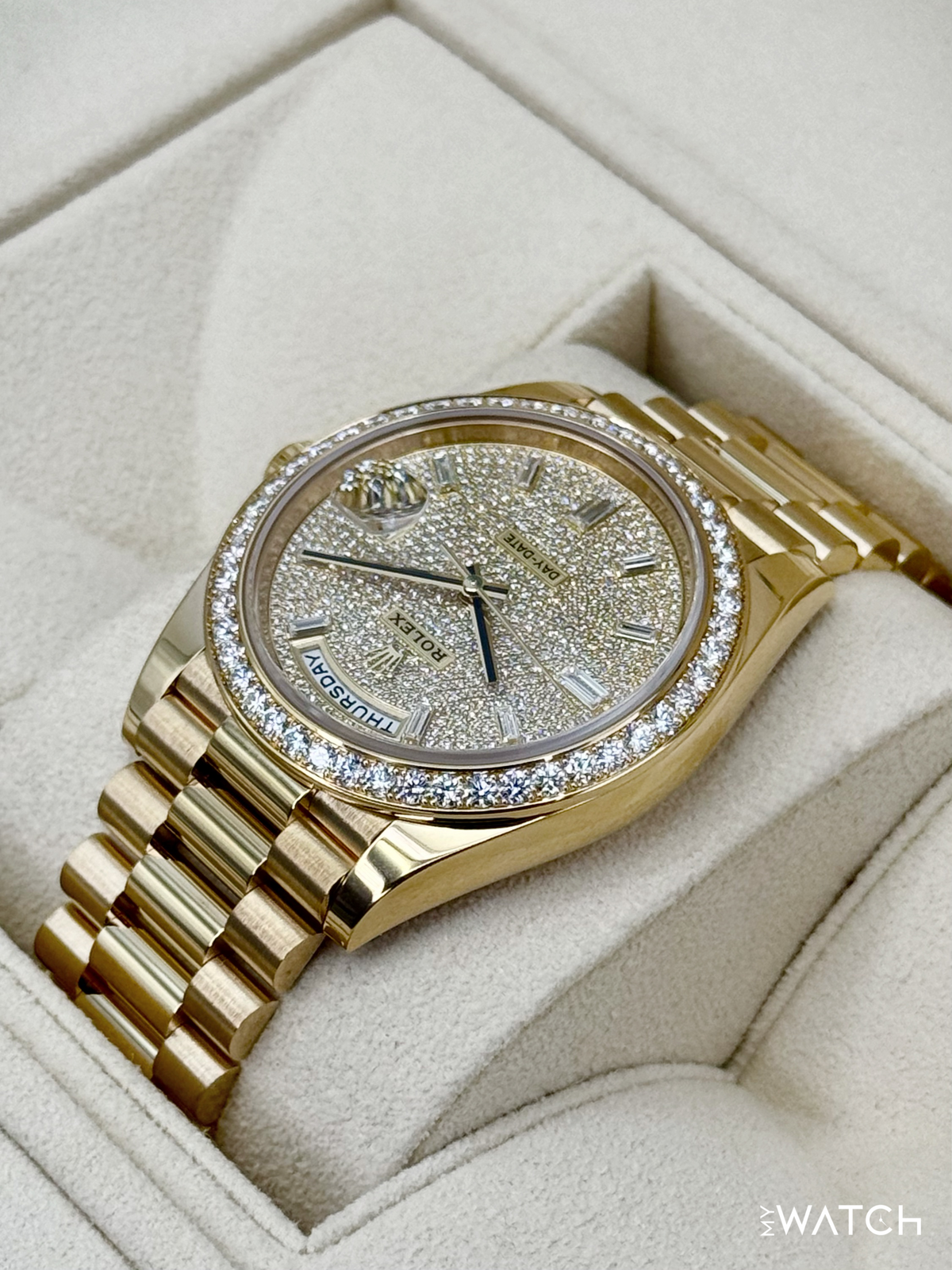 2024 Rolex Day-Date 40mm 228348RBR Diamond Paved Dial