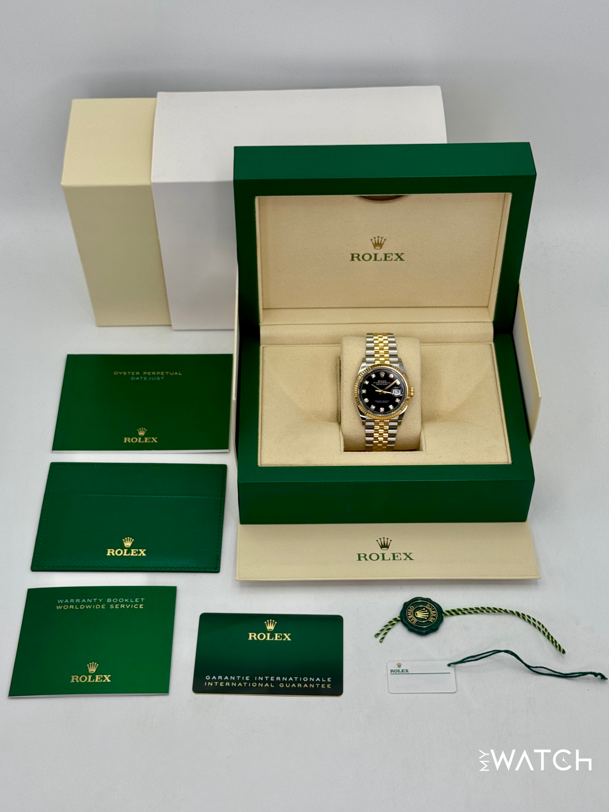 2024 Rolex Datejust 36mm 126233 Two-Tone Jubilee Black Diamond Dial