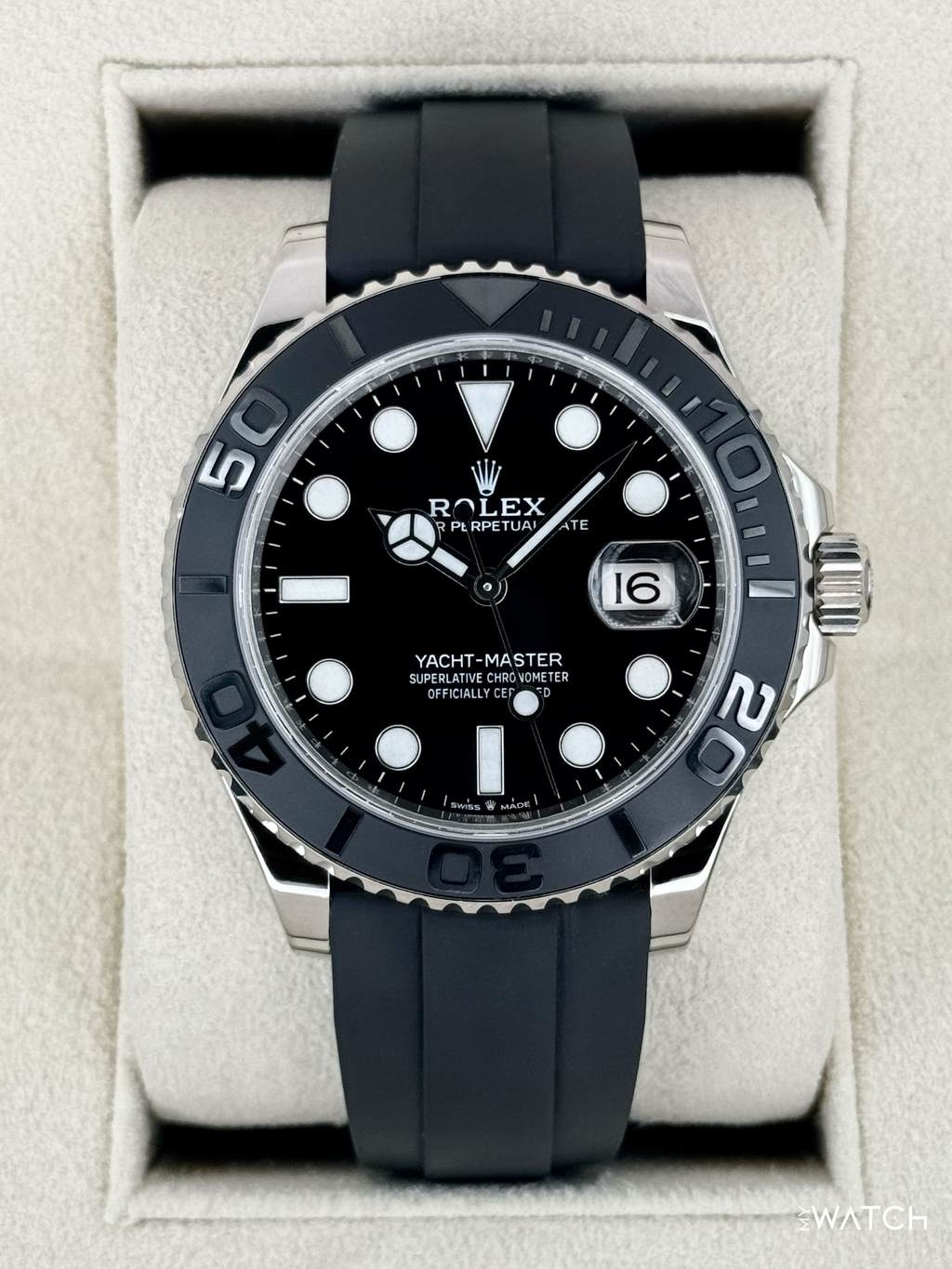2021 Rolex Yacht-Master 42mm 226659 White Gold Oysterflex Black Dial