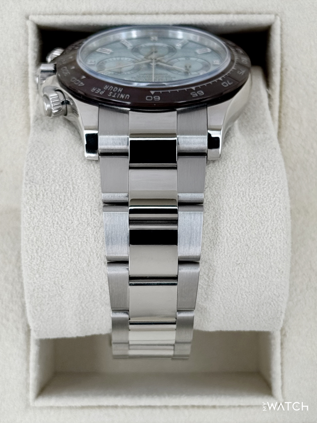 2017 Rolex Daytona 40mm 116506 Platinum Ice Blue Diamond Baguette Dial