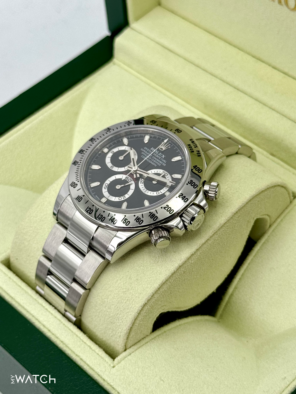 2013 Rolex Daytona 40mm 116520 Stainless Steel Black Dial