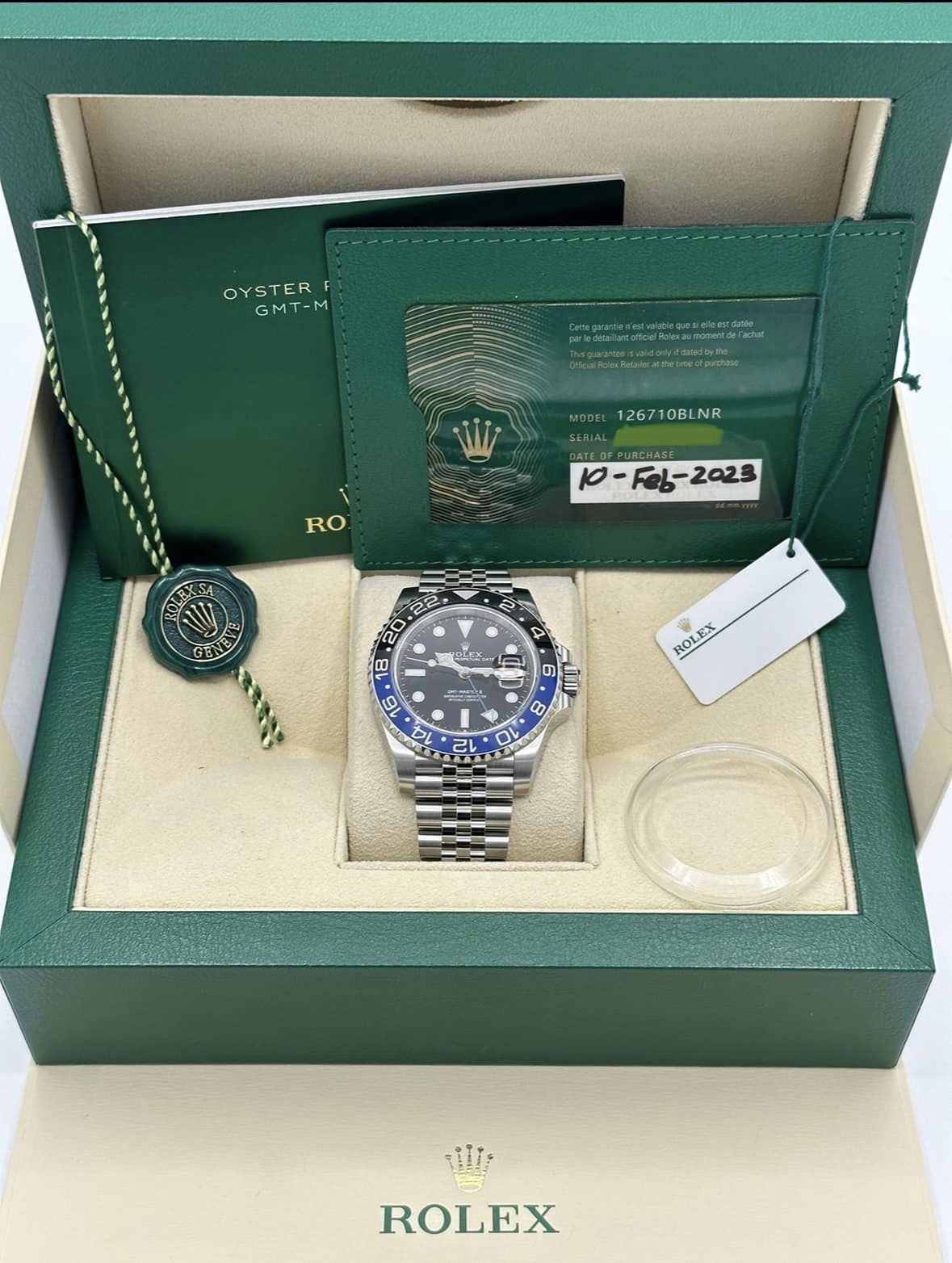 2023 Rolex GMT Master II "Batgirl" 40mm 126710BLNR Jubilee Black Dial