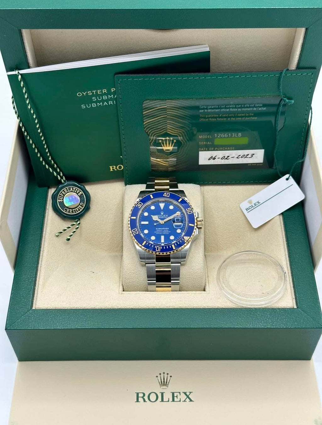 2023 Rolex Submariner "Bluesy" 41mm 126613LB Two-Tone Blue Dial