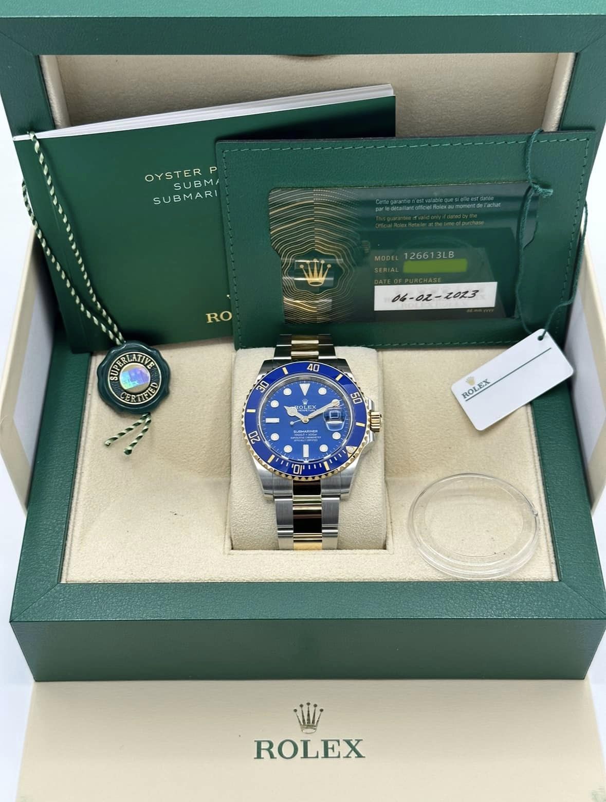 2023 Rolex Submariner "Bluesy" 41mm 126613LB Two-Tone Blue Dial