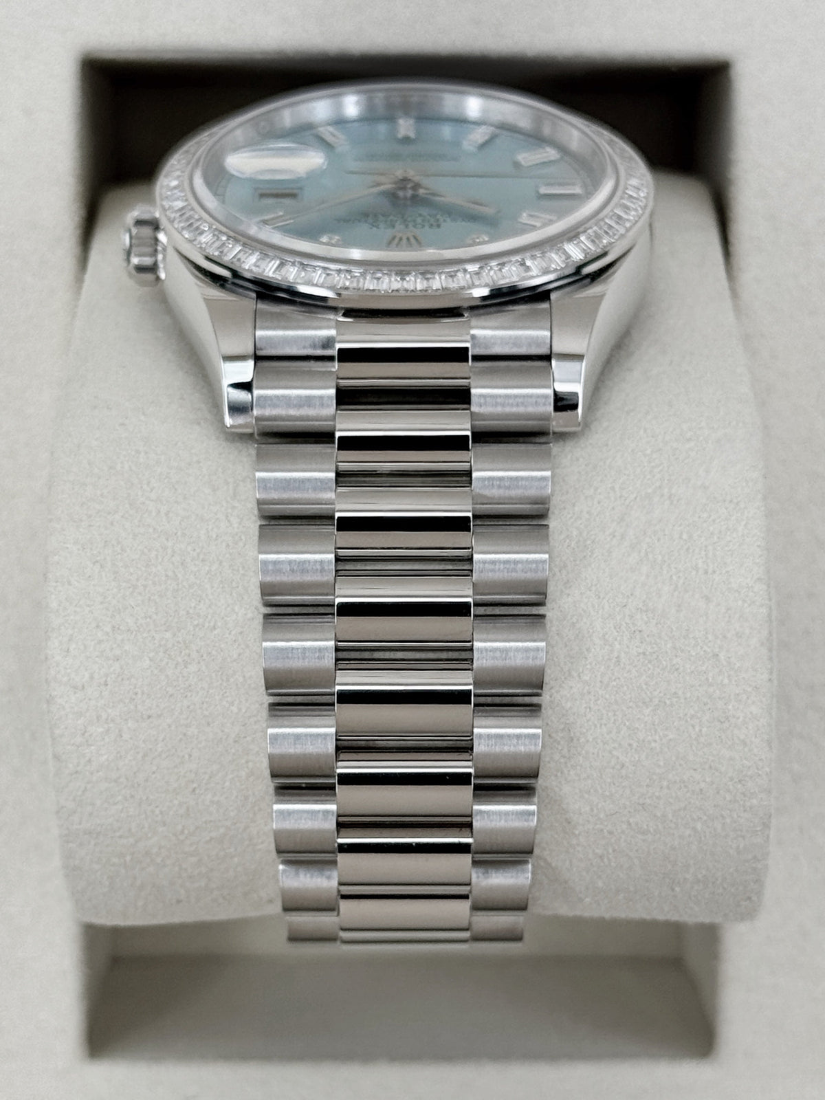 NEW 2026 Rolex Day-Date 36mm 128396TBR Ice Blue Roman Numeral Dial (NEW STYLE CARD)
