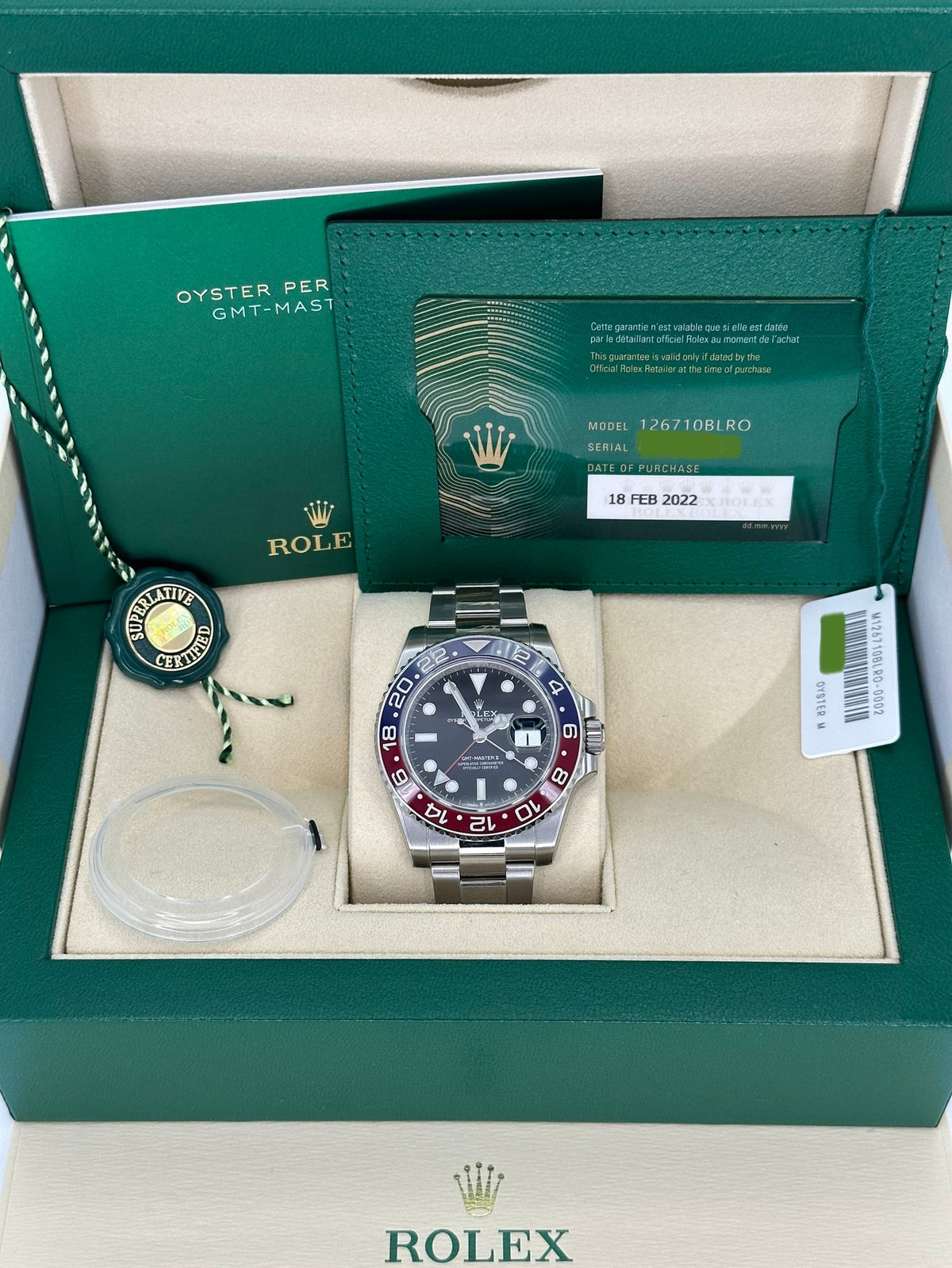 2022 Rolex GMT-Master II "Pepsi" 40mm 126710BLRO Oyster