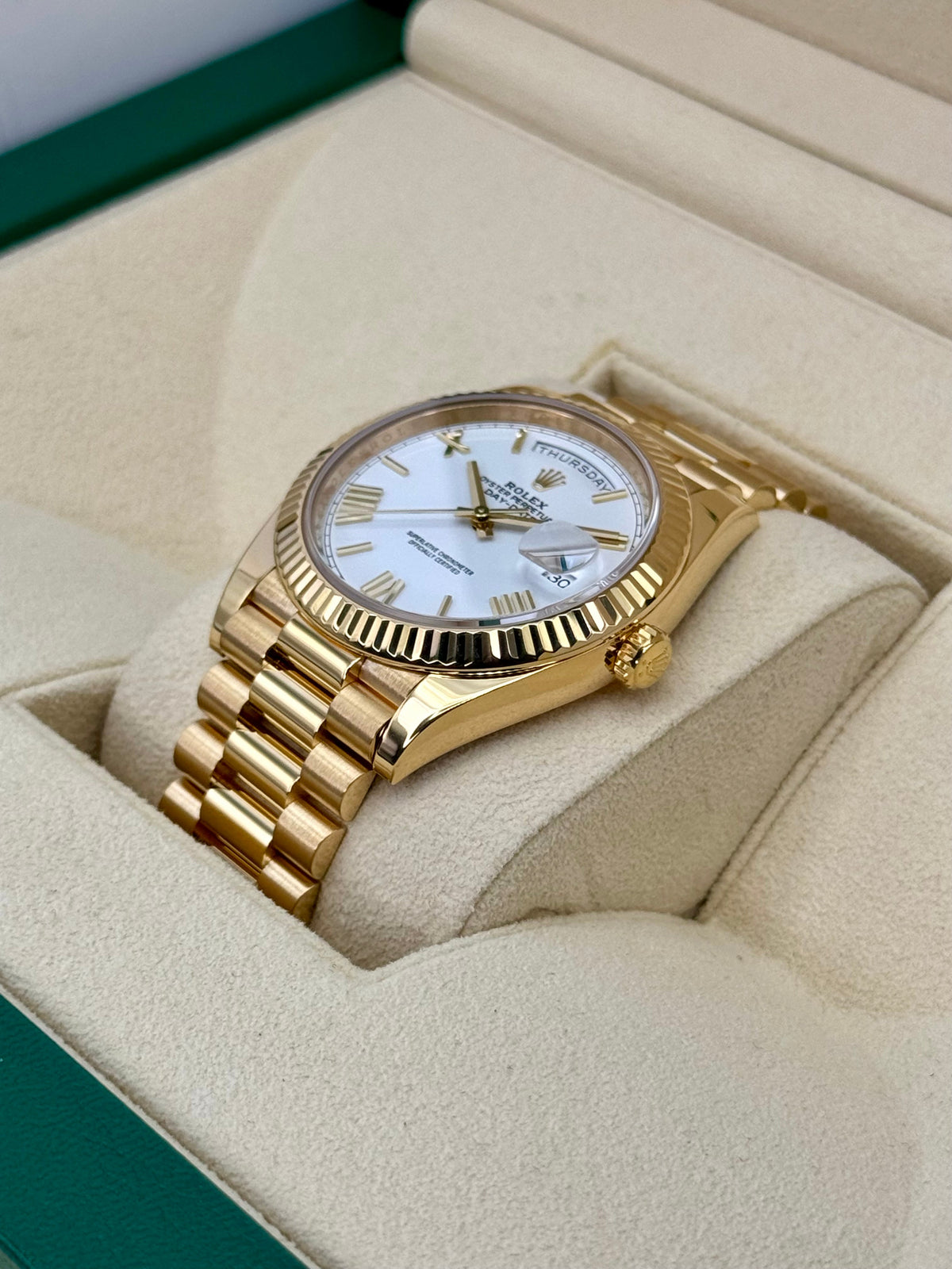 2023 Rolex Day-Date 40mm 228238 Presidential White Dial